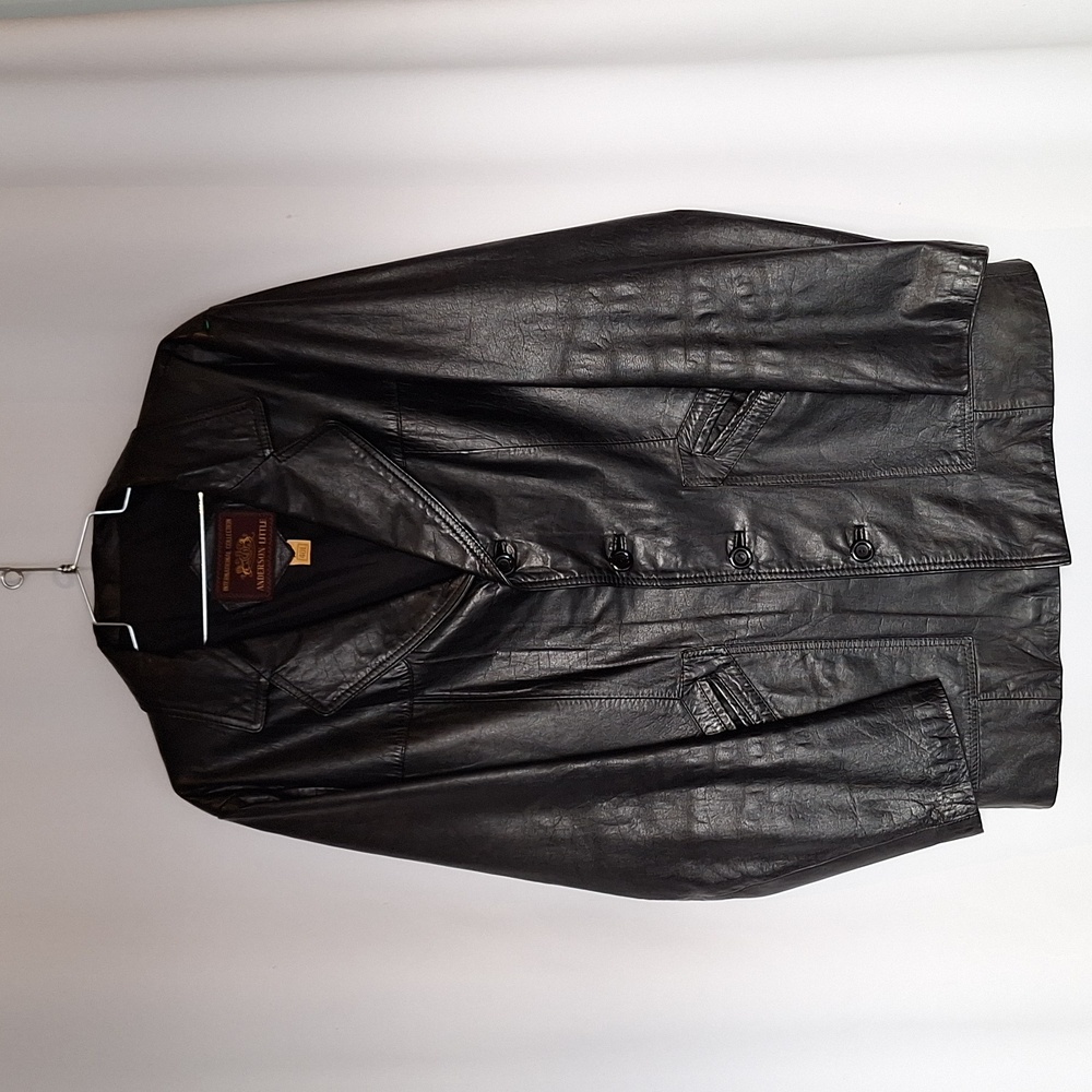Vintage International Collection Anderson-Little black leather blazer jacket 40L